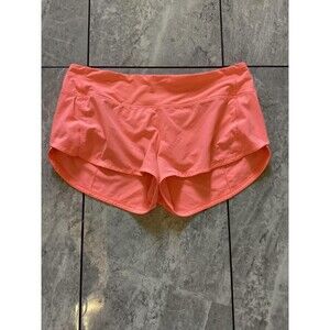 Lululemon Tracker Shorts Womens 6 Pink Athletic Running Activewear Zip Pocket